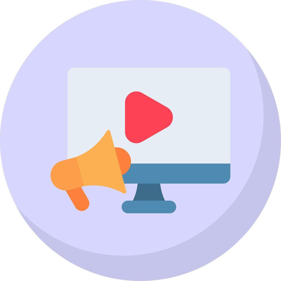 Video Marketing Flat Bubble Icon vector