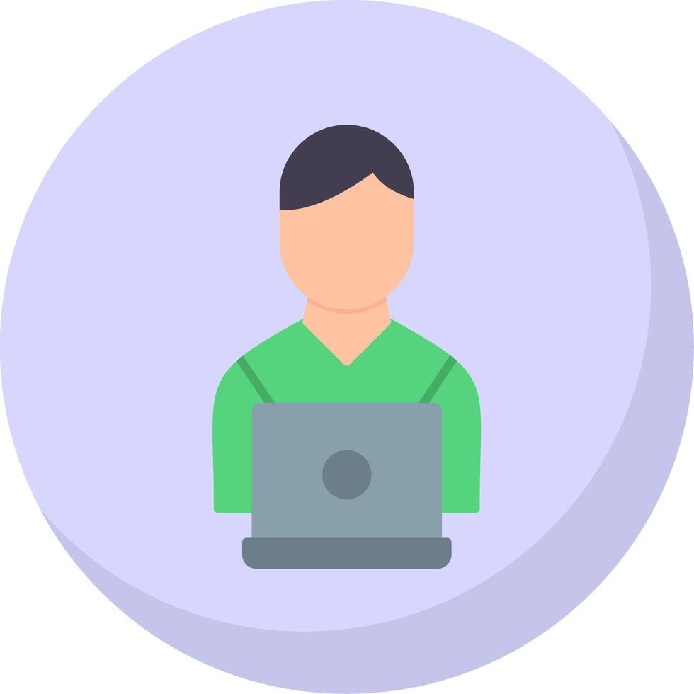 Working Flat Bubble Icon vector