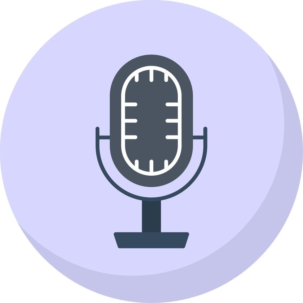 Studio Microphone Flat Bubble Icon vector