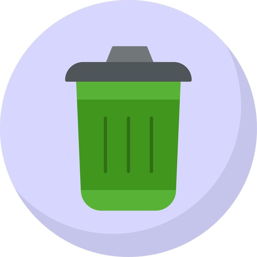 Dustbin Flat Bubble Icon vector