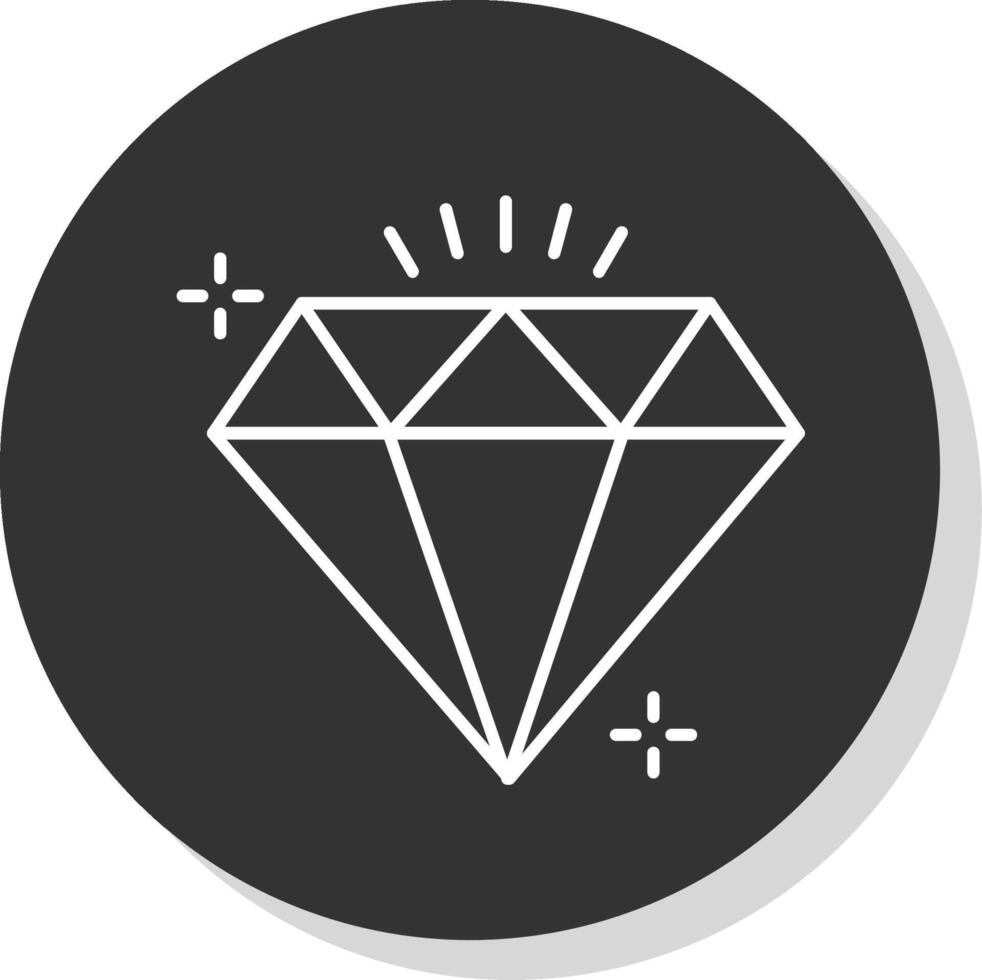 Diamond Line Grey  Icon vector