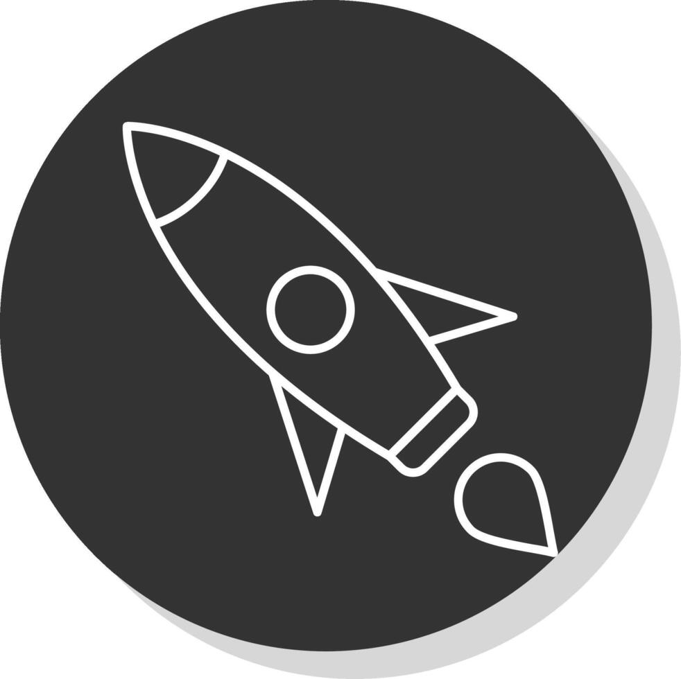 cohete línea gris icono vector