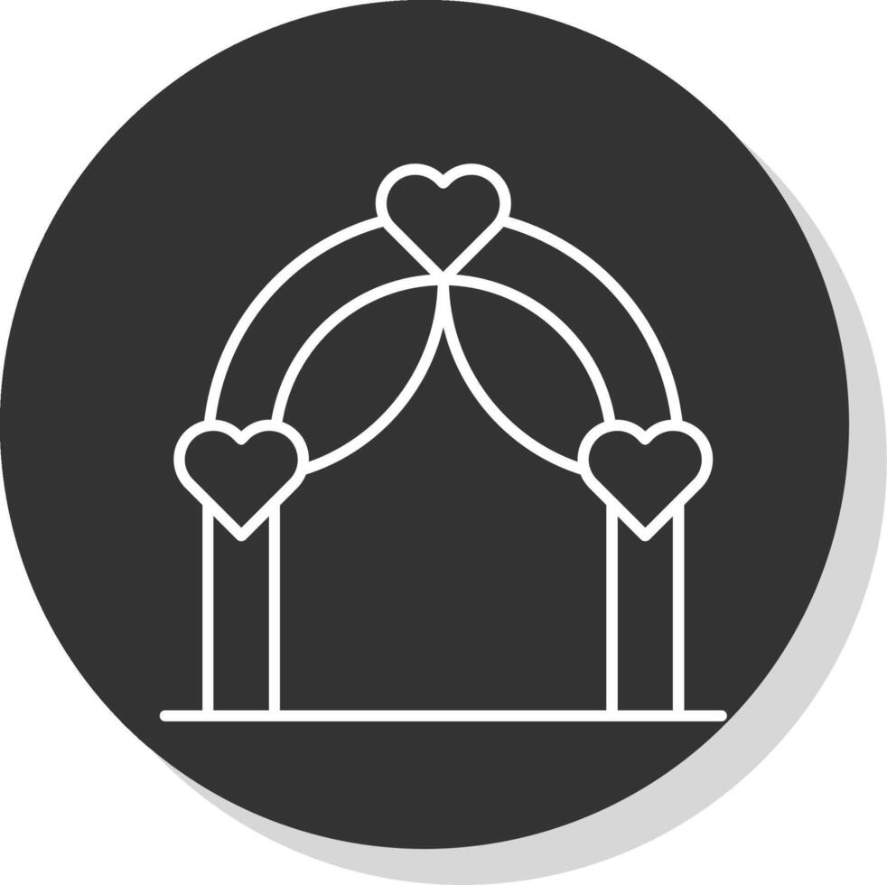 Wedding Arch Line Grey  Icon vector