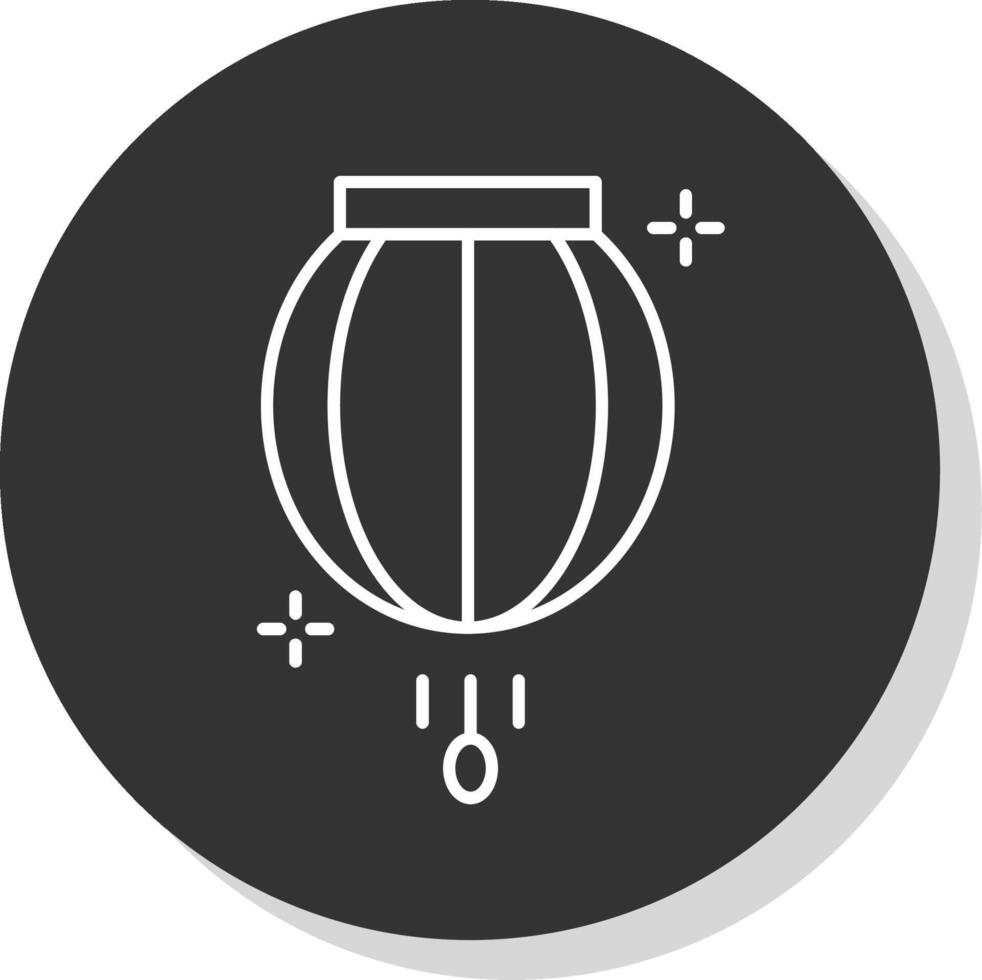 Lantern Line Grey  Icon vector