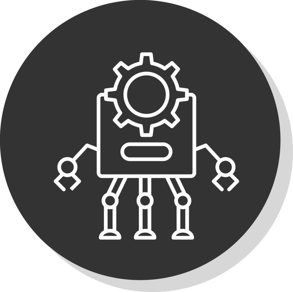 robot línea gris icono vector