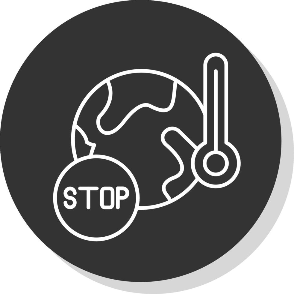 Stop Global Warming Line Grey  Icon vector