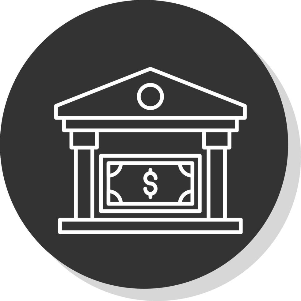 banco línea gris icono vector