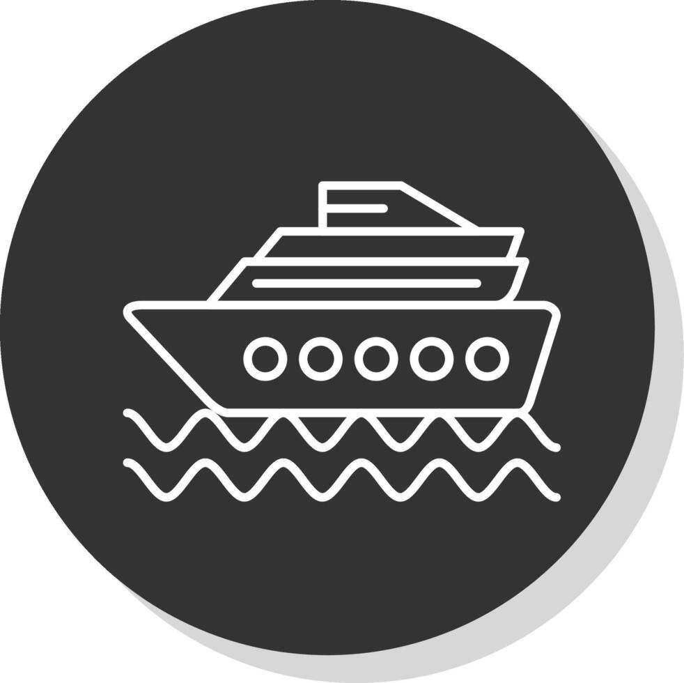 Cruise Ship Line Grey  Icon vector