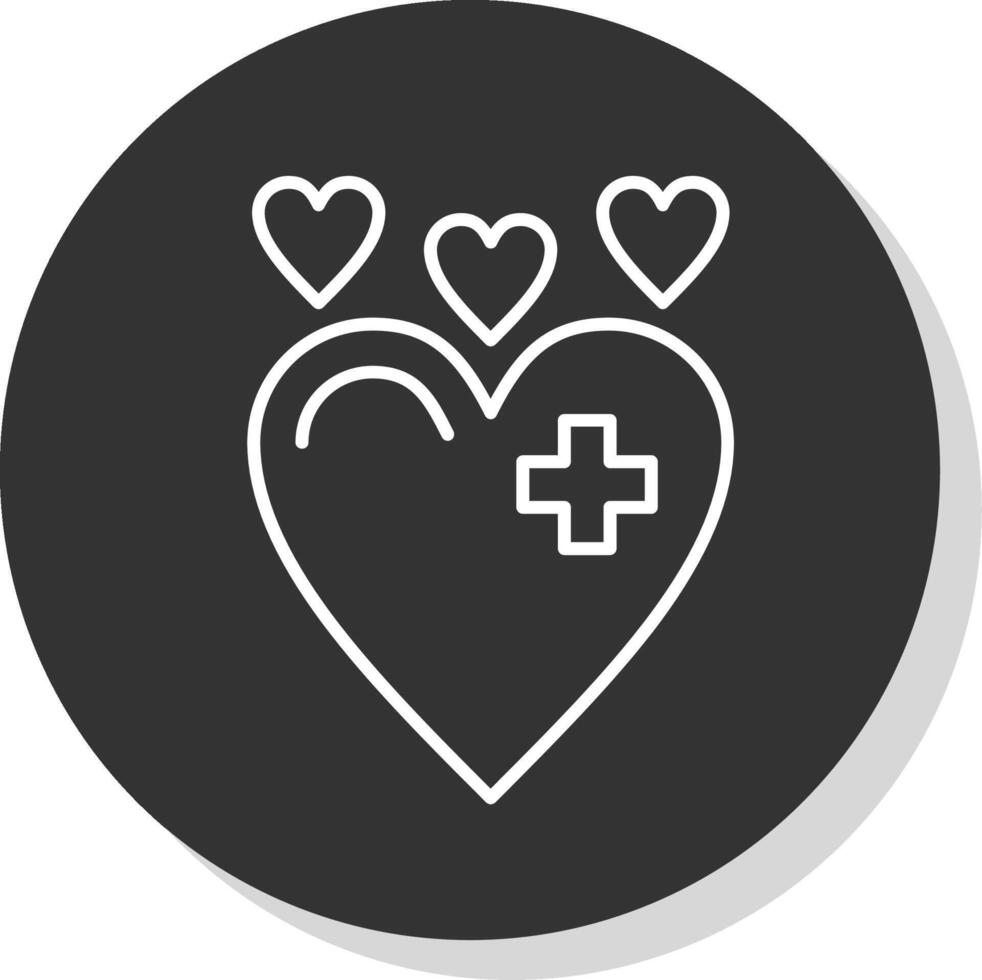 corazón línea gris icono vector