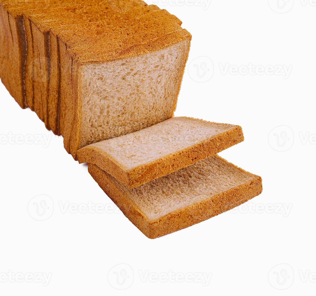 close up of white sliced toast bread on white photo