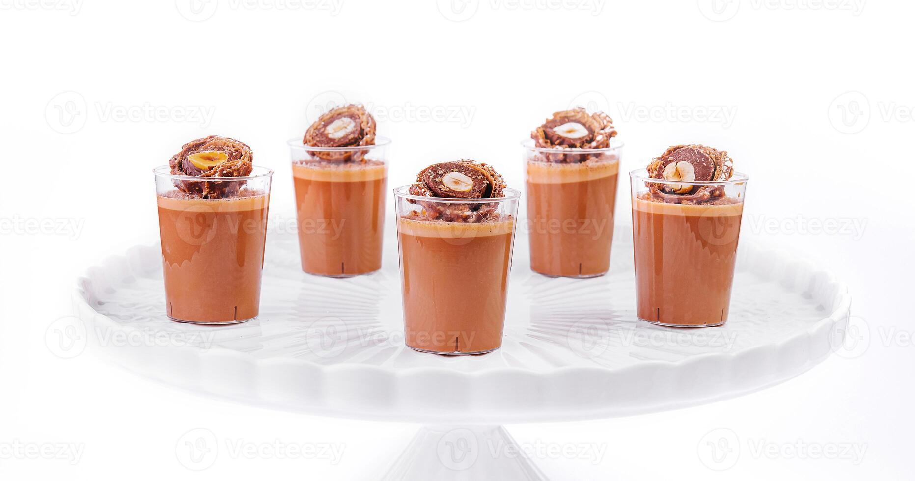 pudding cups arranged in a circular presentation photo