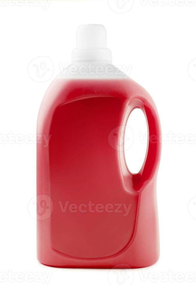 liquid soap or detergent in a plastic bottle photo