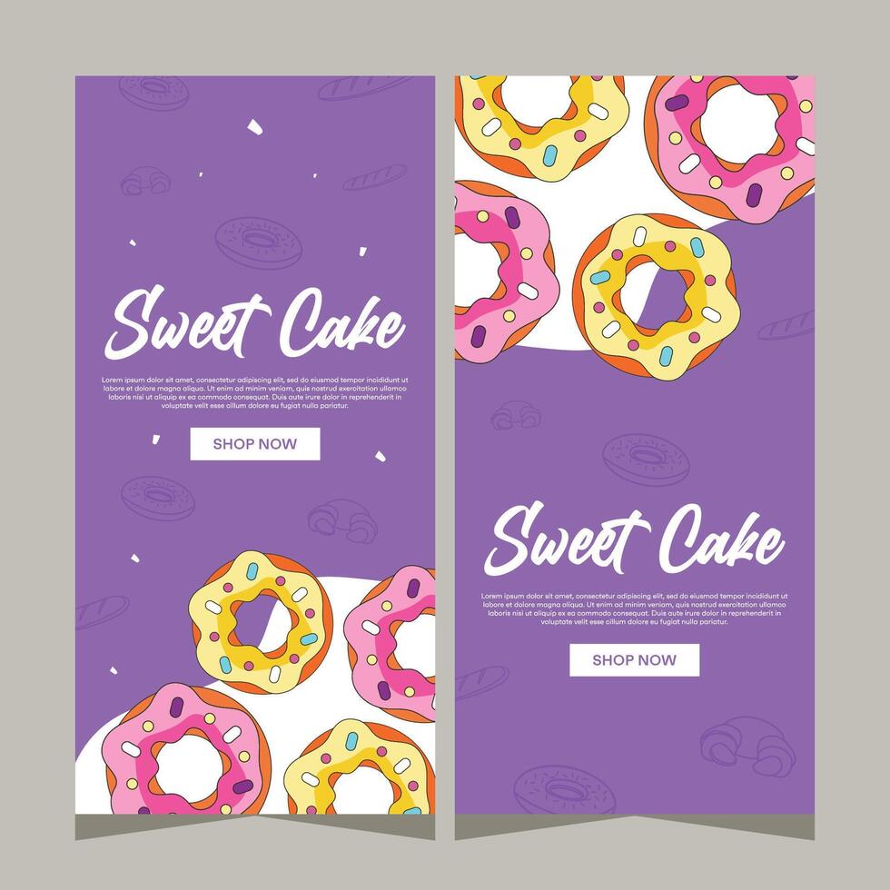 Bakery template vertical banner or history for social media vector