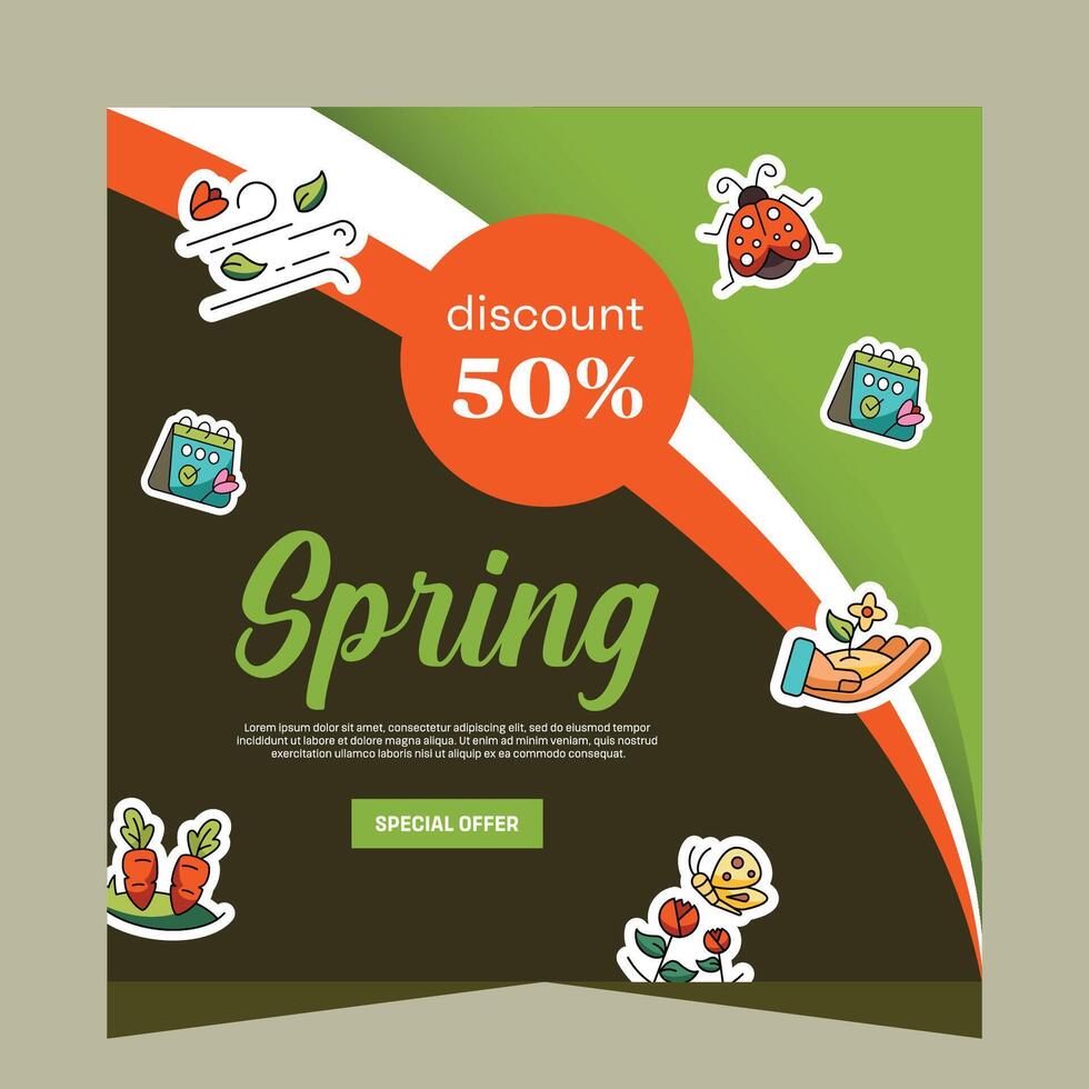 Social media post for spring celebration vector