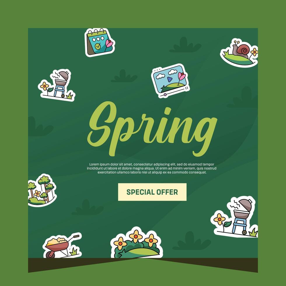 Social media post for spring celebration vector