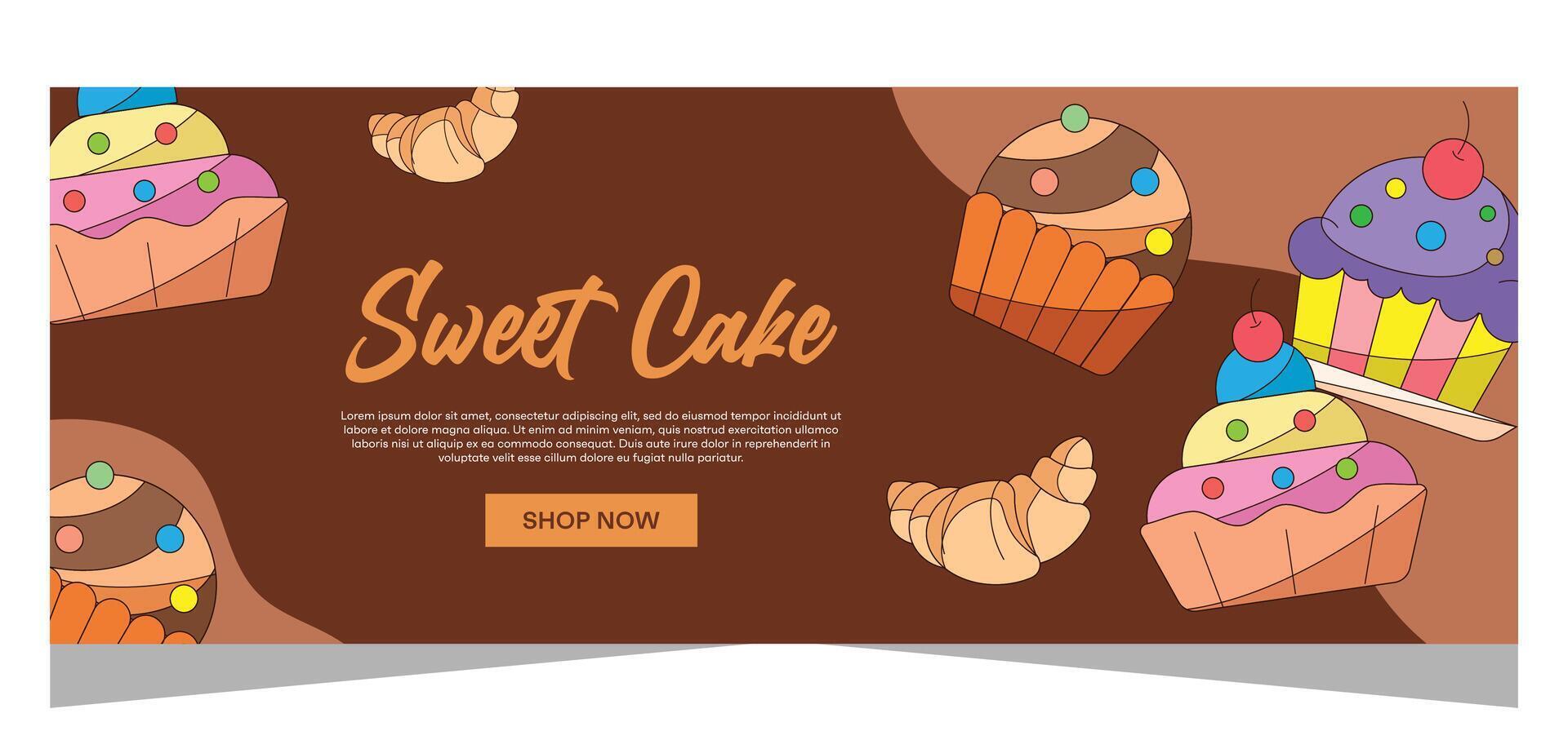 Bakery template banner design vector