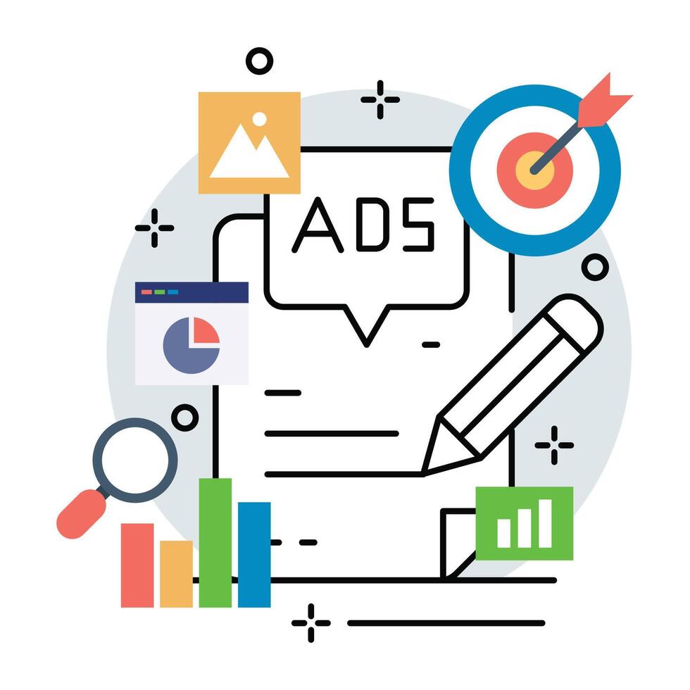 Advertising ads illustration design. Business promotion design vector