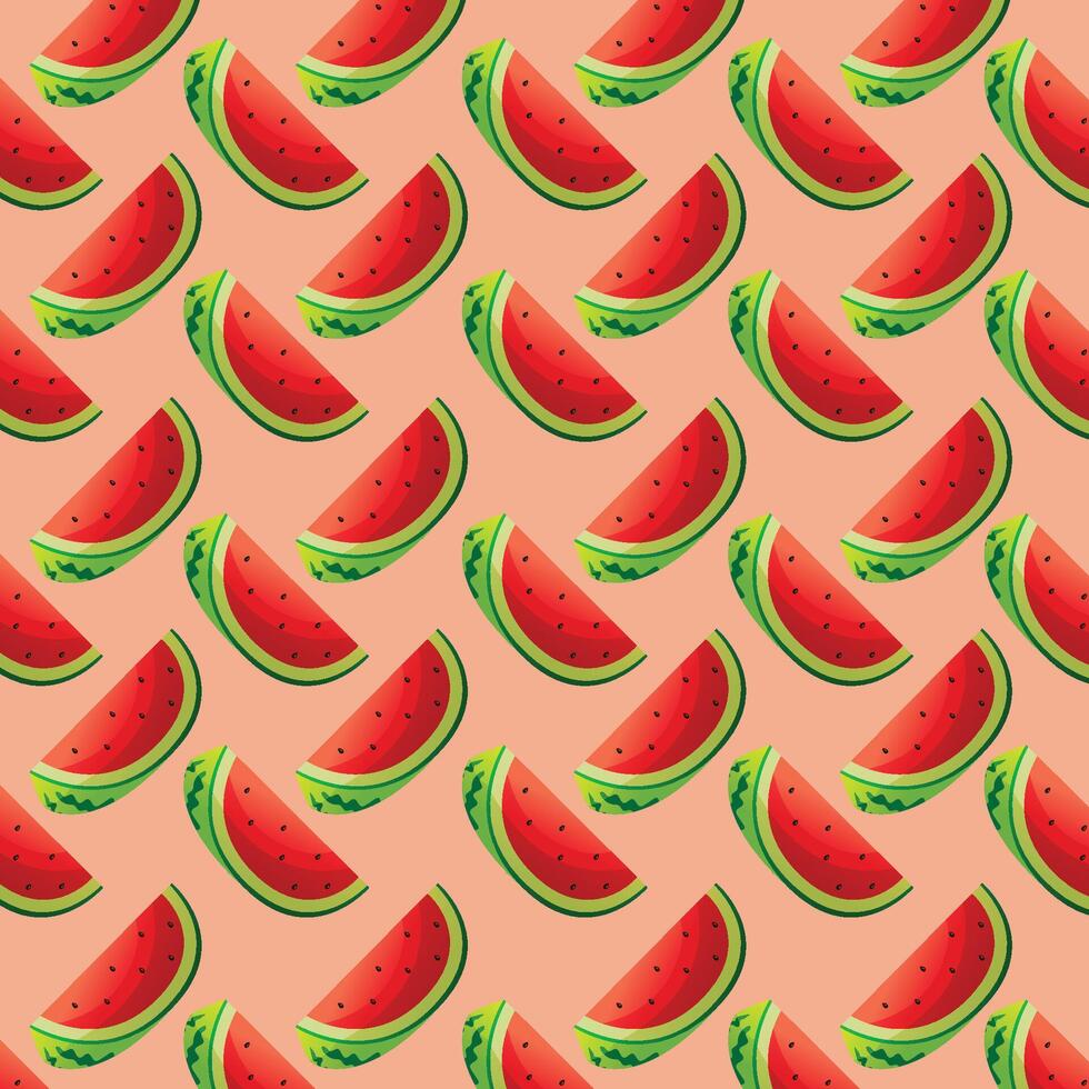 Watermelon fruit pattern background design vector