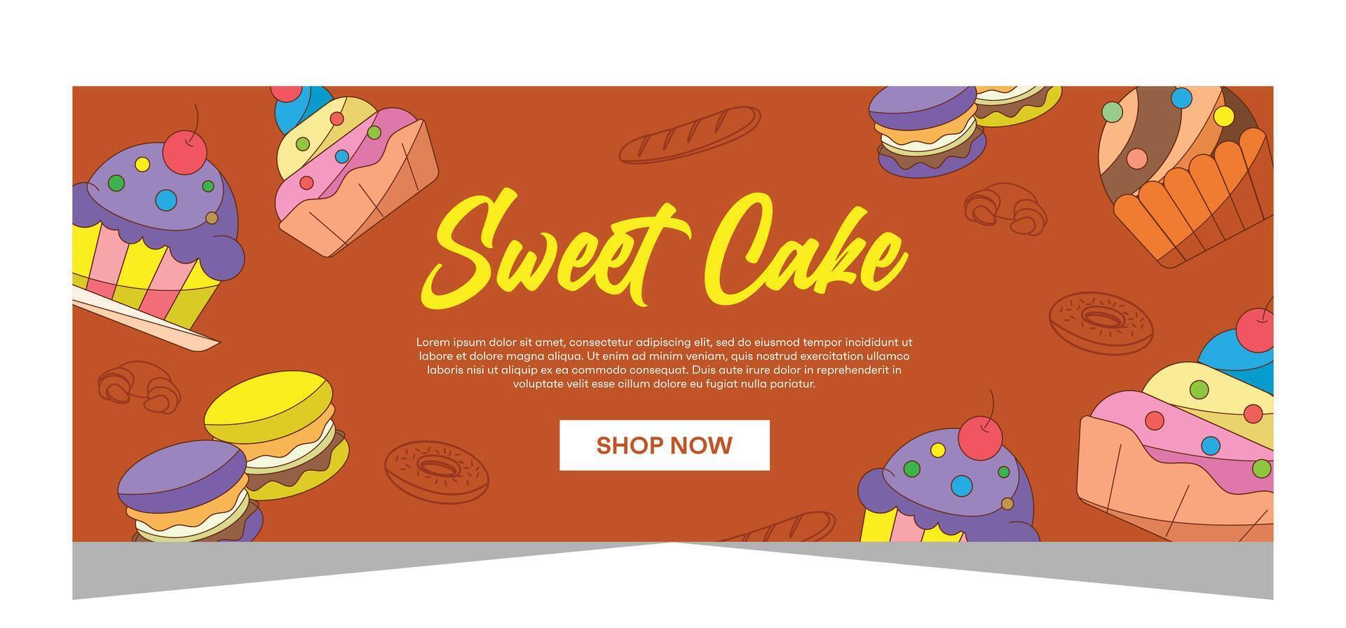 Bakery template banner design vector