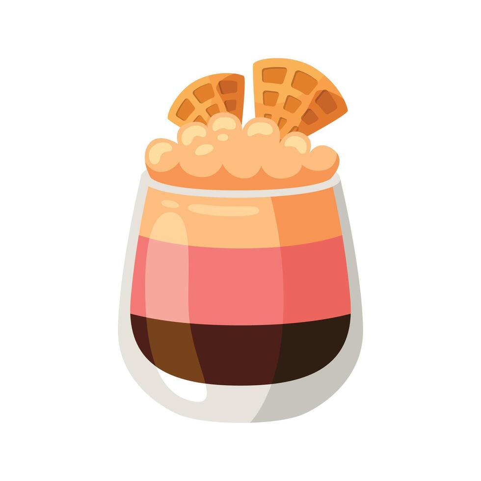 Ice cream in glass icon illustration. Vector design