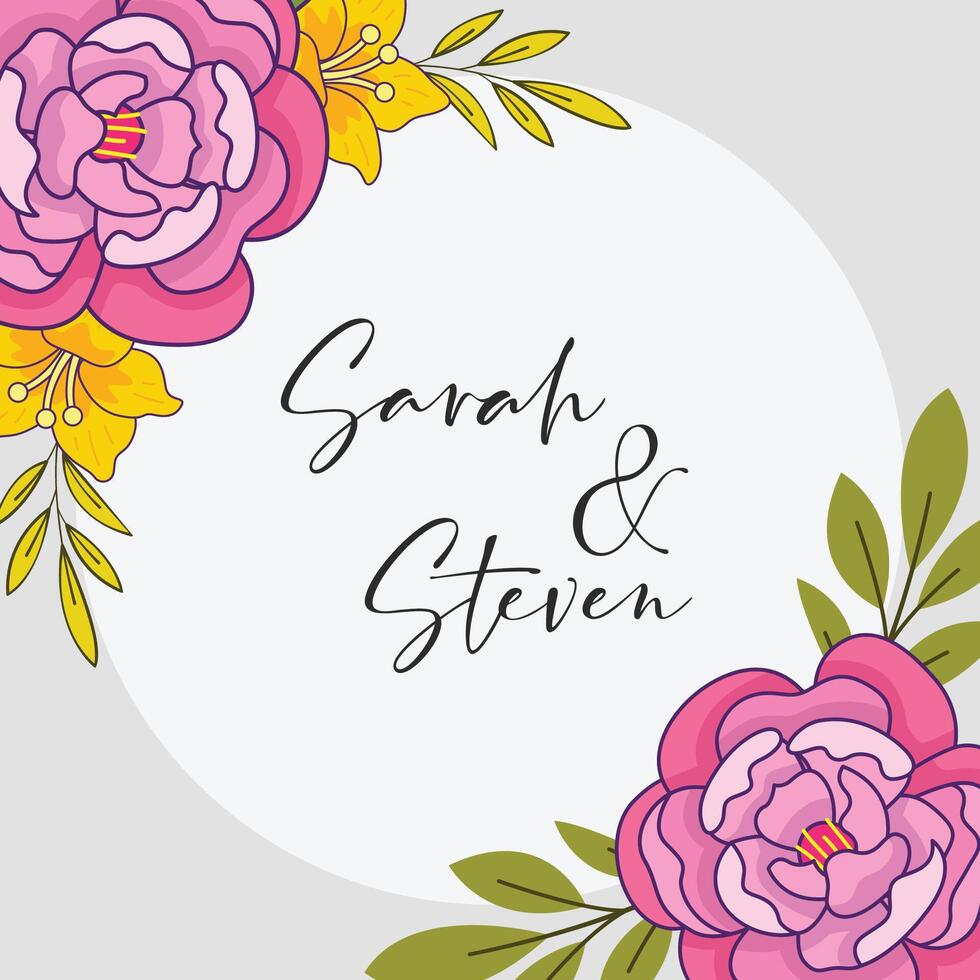 Flower frame background template design vector