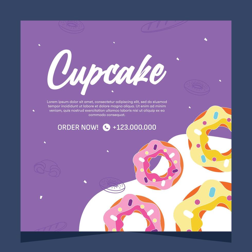 Bakery flayer or social media post template vector