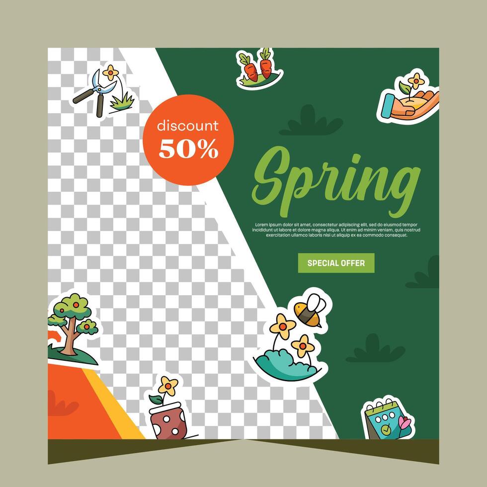 Social media post for spring celebration vector