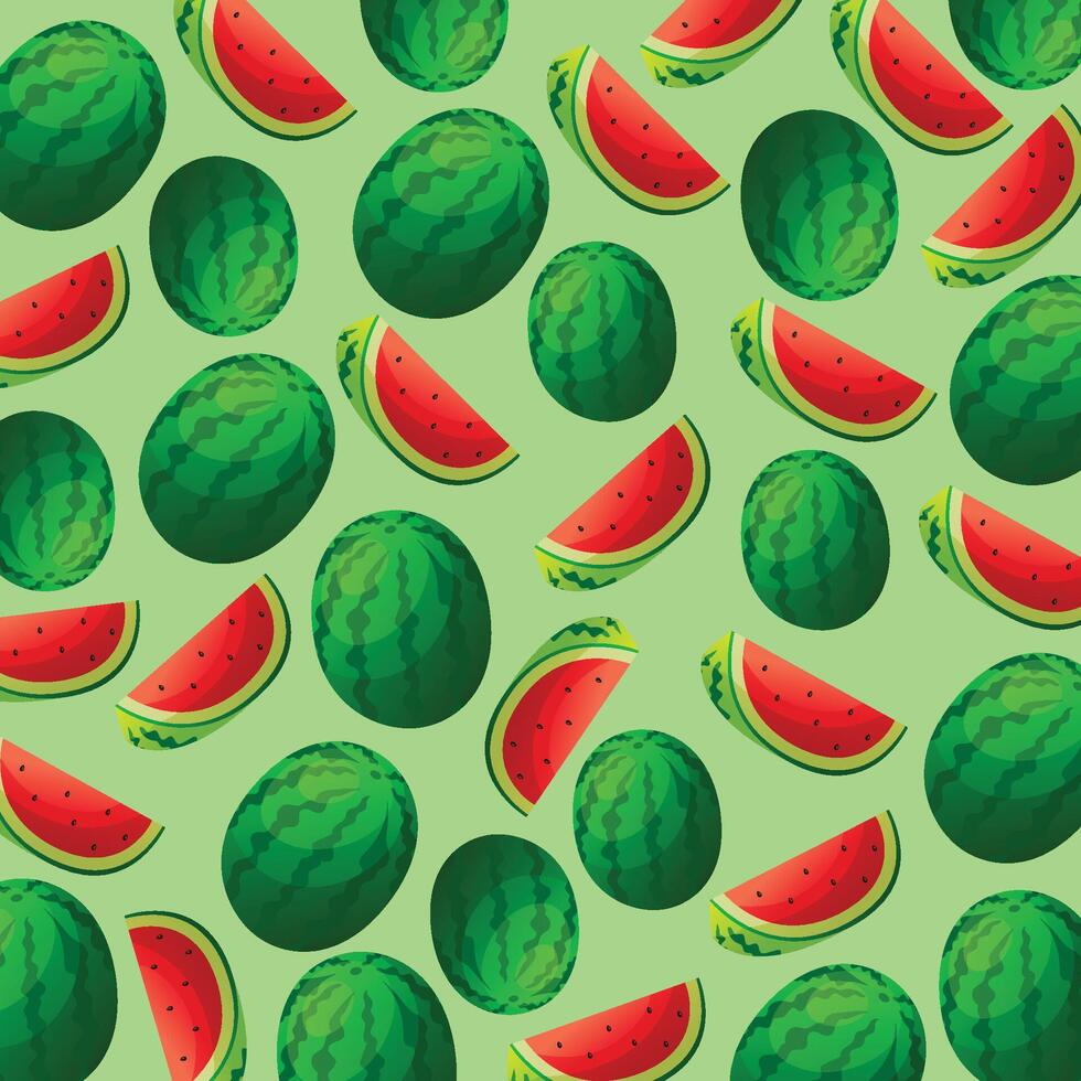 Watermelon fruit pattern background design vector