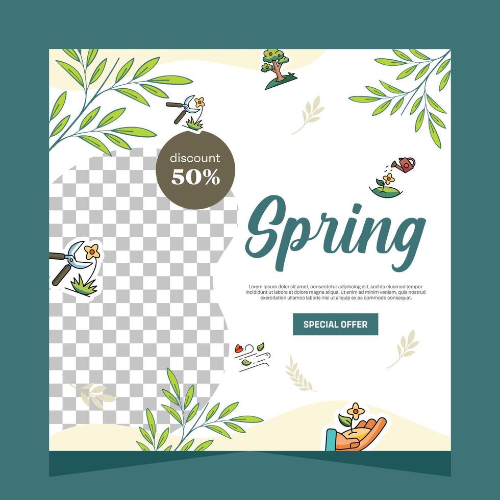 Social media post for spring celebration vector