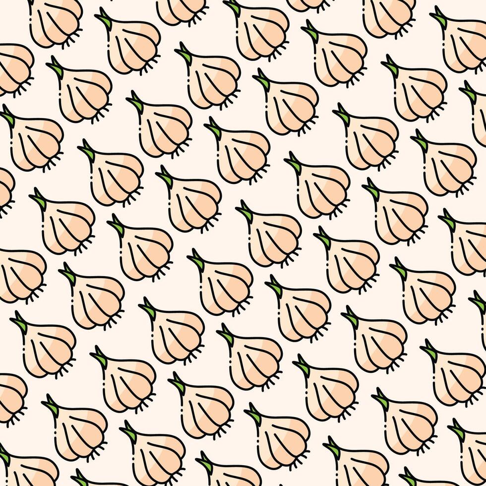 Garlic pattern design or background vector