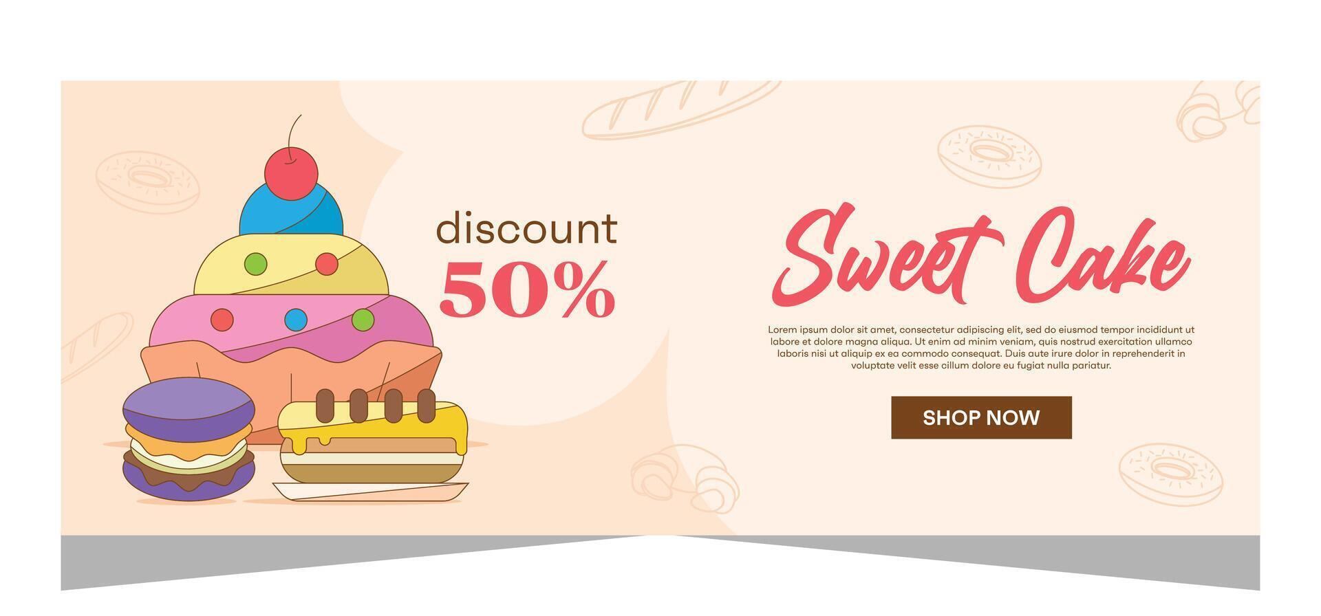 Bakery shop banner design template vector