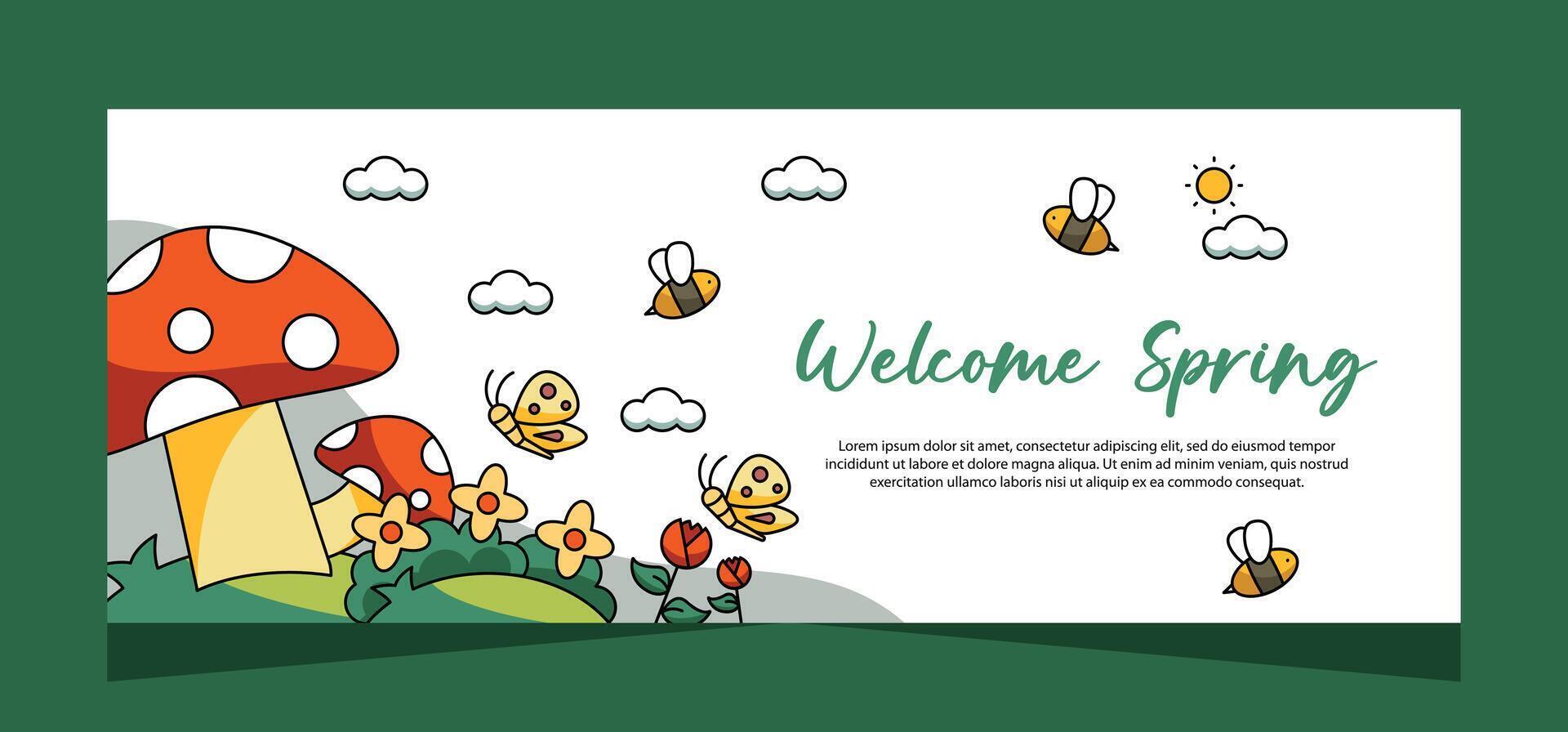 Spring banner template design. Vector design