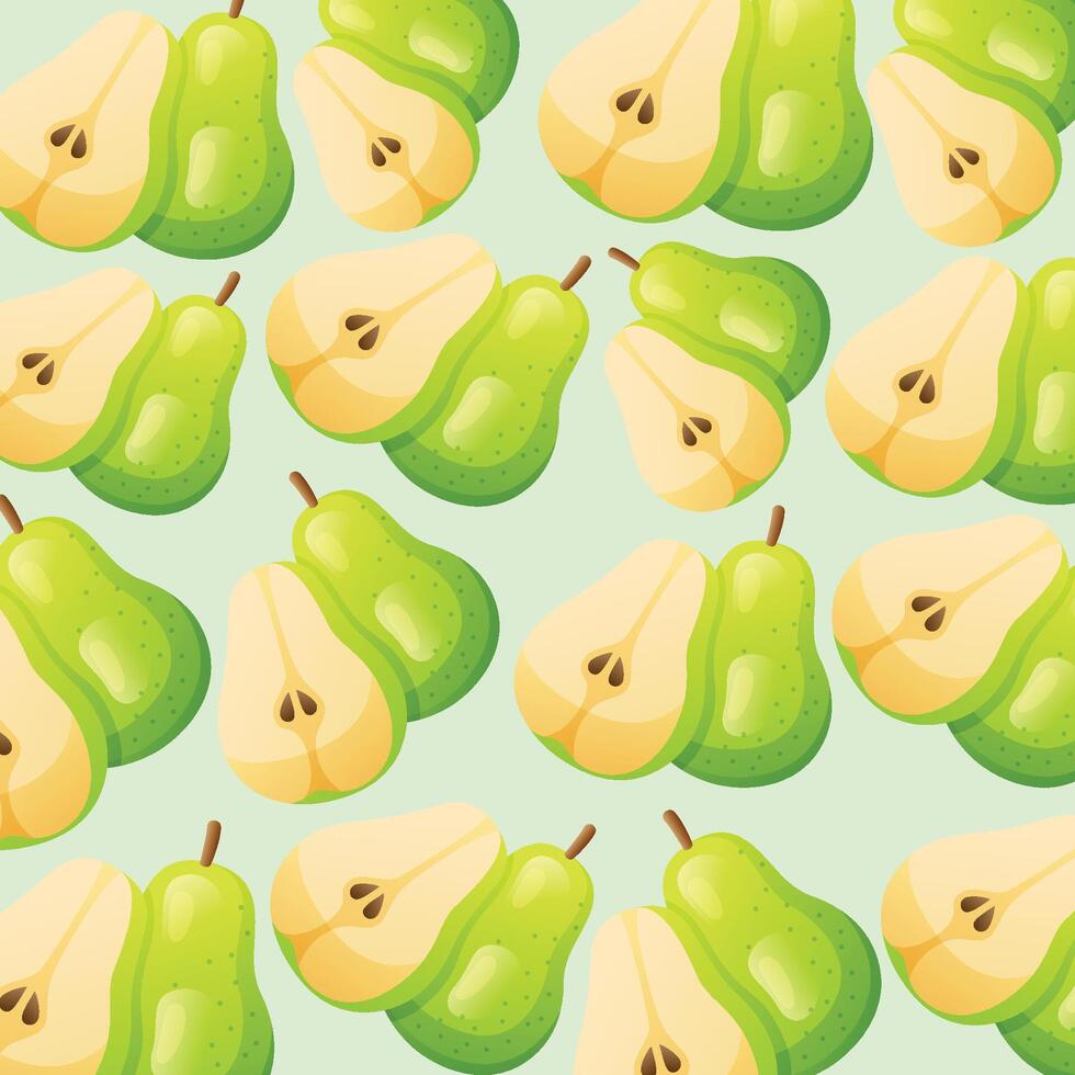 Pear fruit pattern background design vector