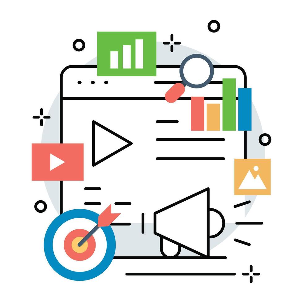 Digital marketing illustration design. Business promotion design vector