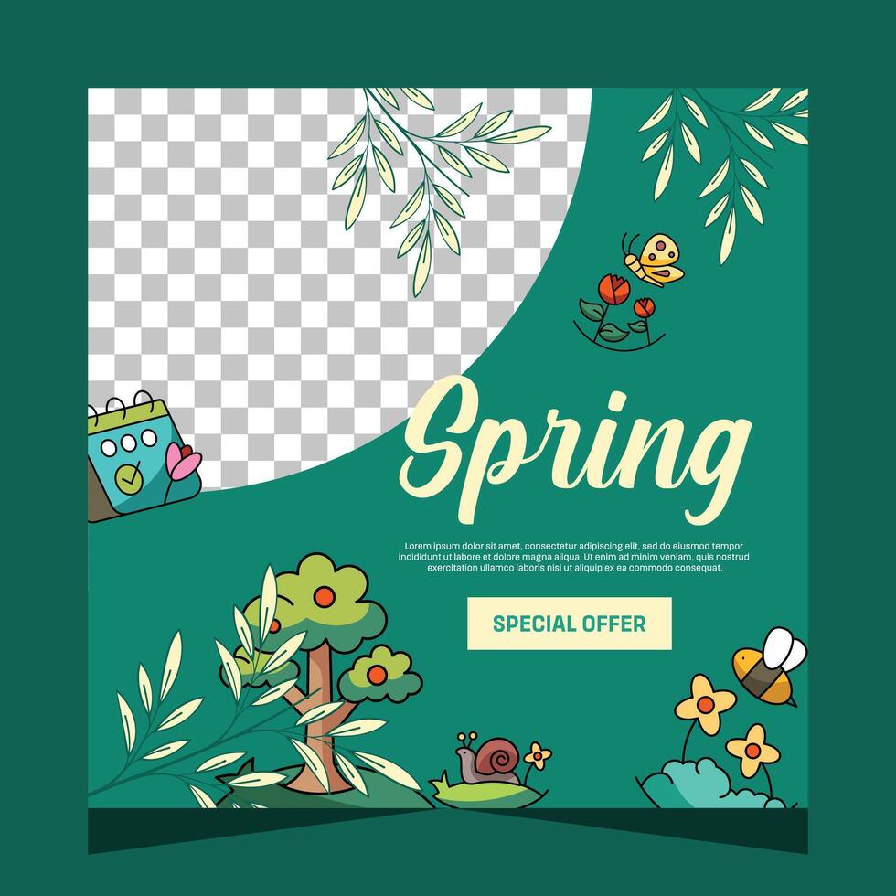 Social media post for spring celebration vector