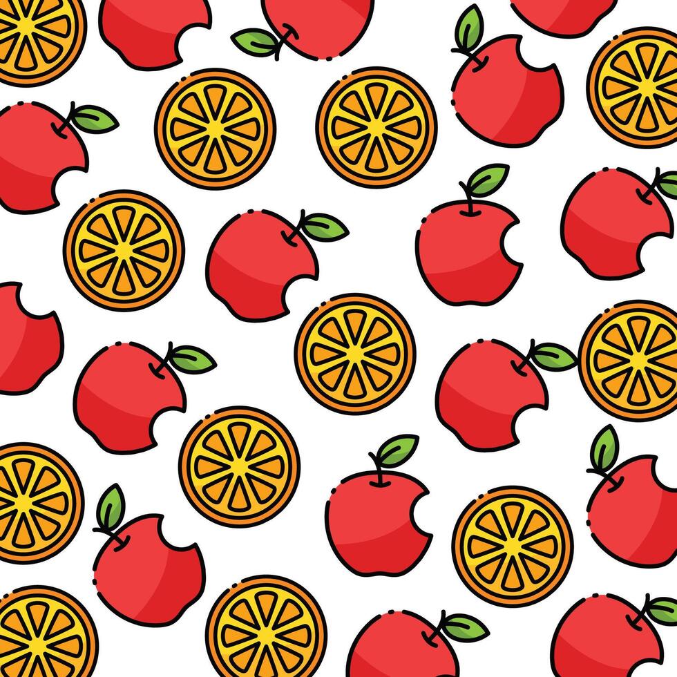 Appel and orange pattern design or background vector