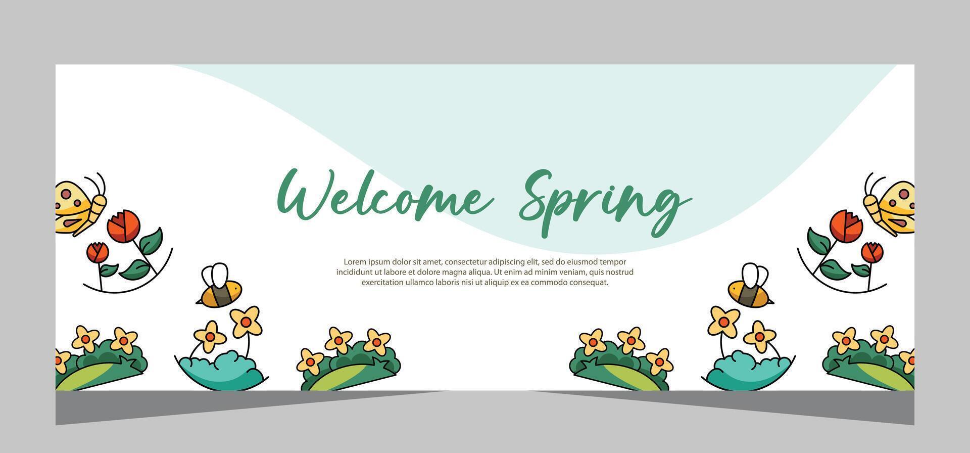 Spring banner template design. Vector design