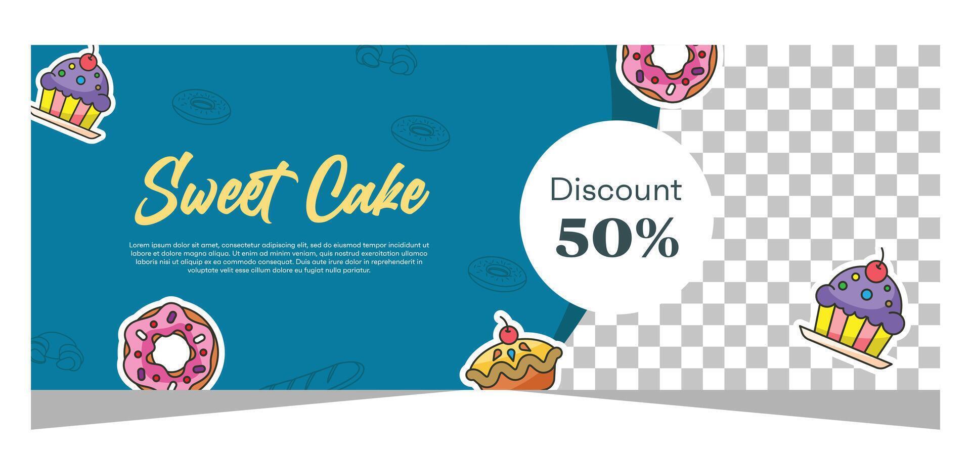 Bakery shop banner design template vector