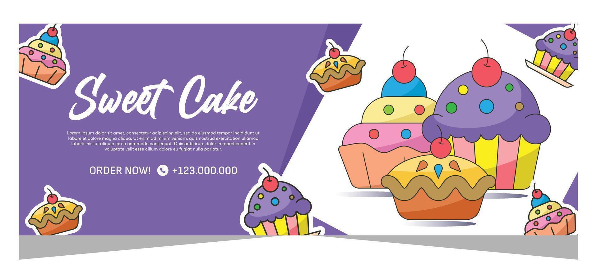 Bakery template banner design vector