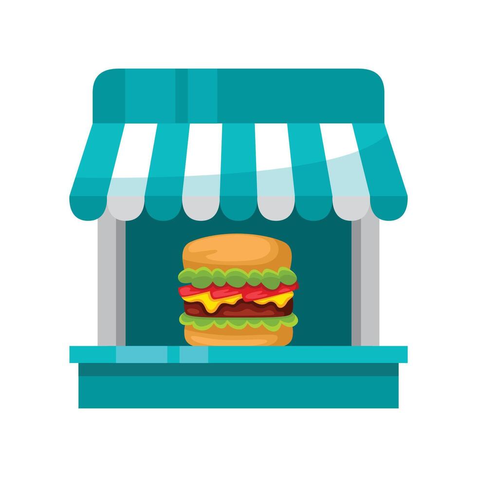 Tienda hamburguesa icono ilustración. vector diseño