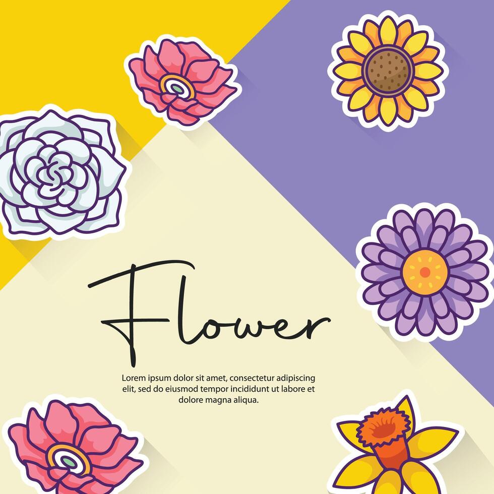 Hand drawn floral background design vector