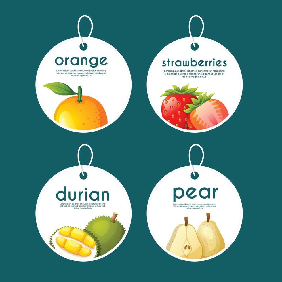 Fruit label sale design for promotions vector