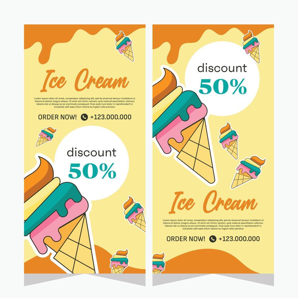 Sweet bakery vertical banner template or history social media in vector