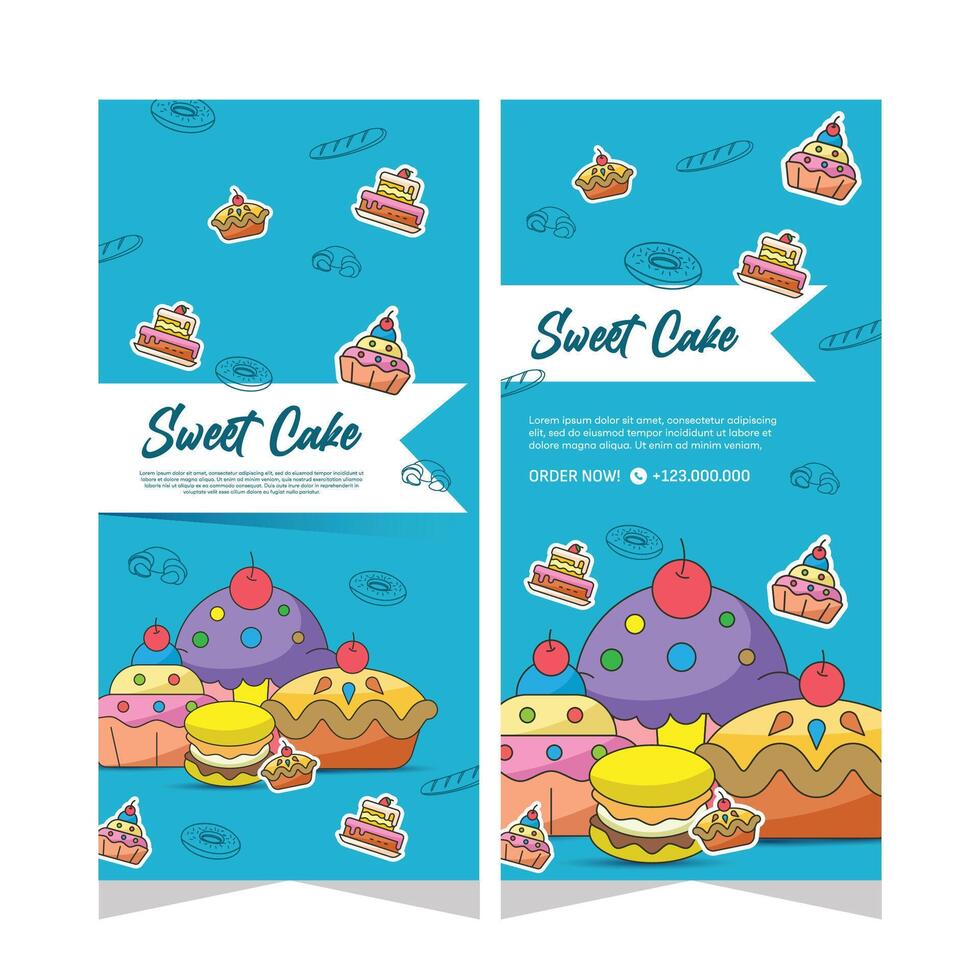 Bakery template vertical banner or history for social media vector