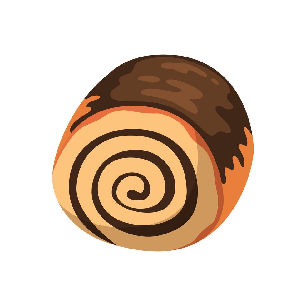 Chocolate Roll Cake icon illustration. Vector design