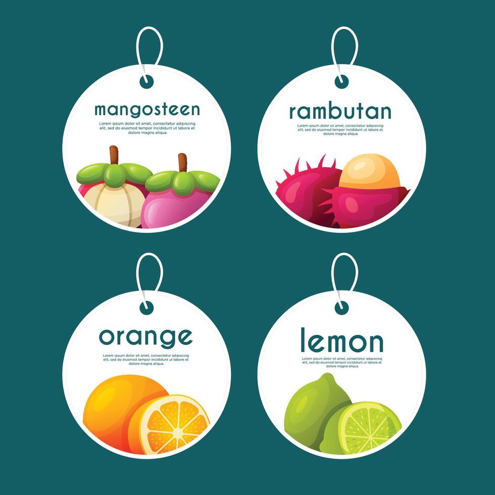 Fruit label sale design for promotions vector