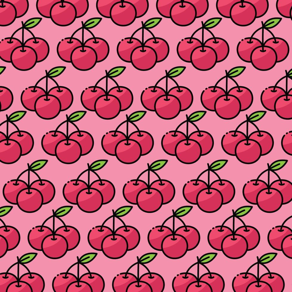 Cherry pattern design or background vector