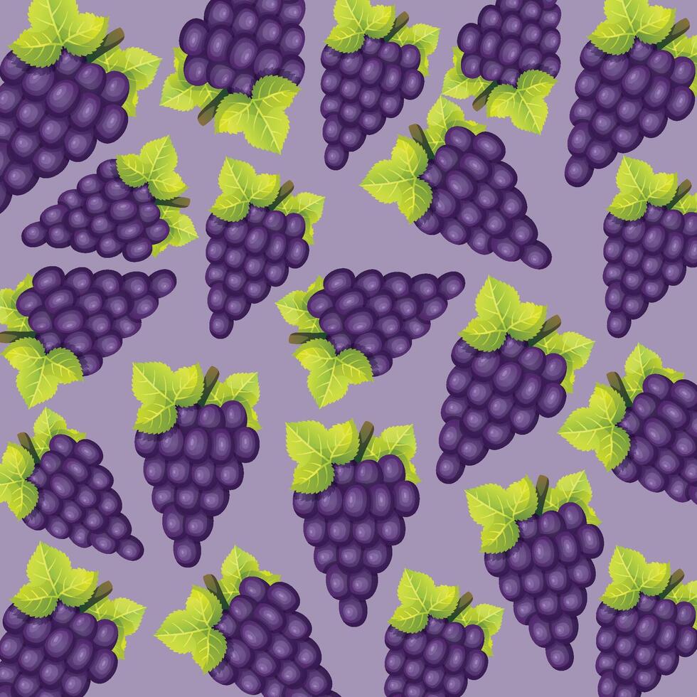 Grapes fruit pattern background design vector