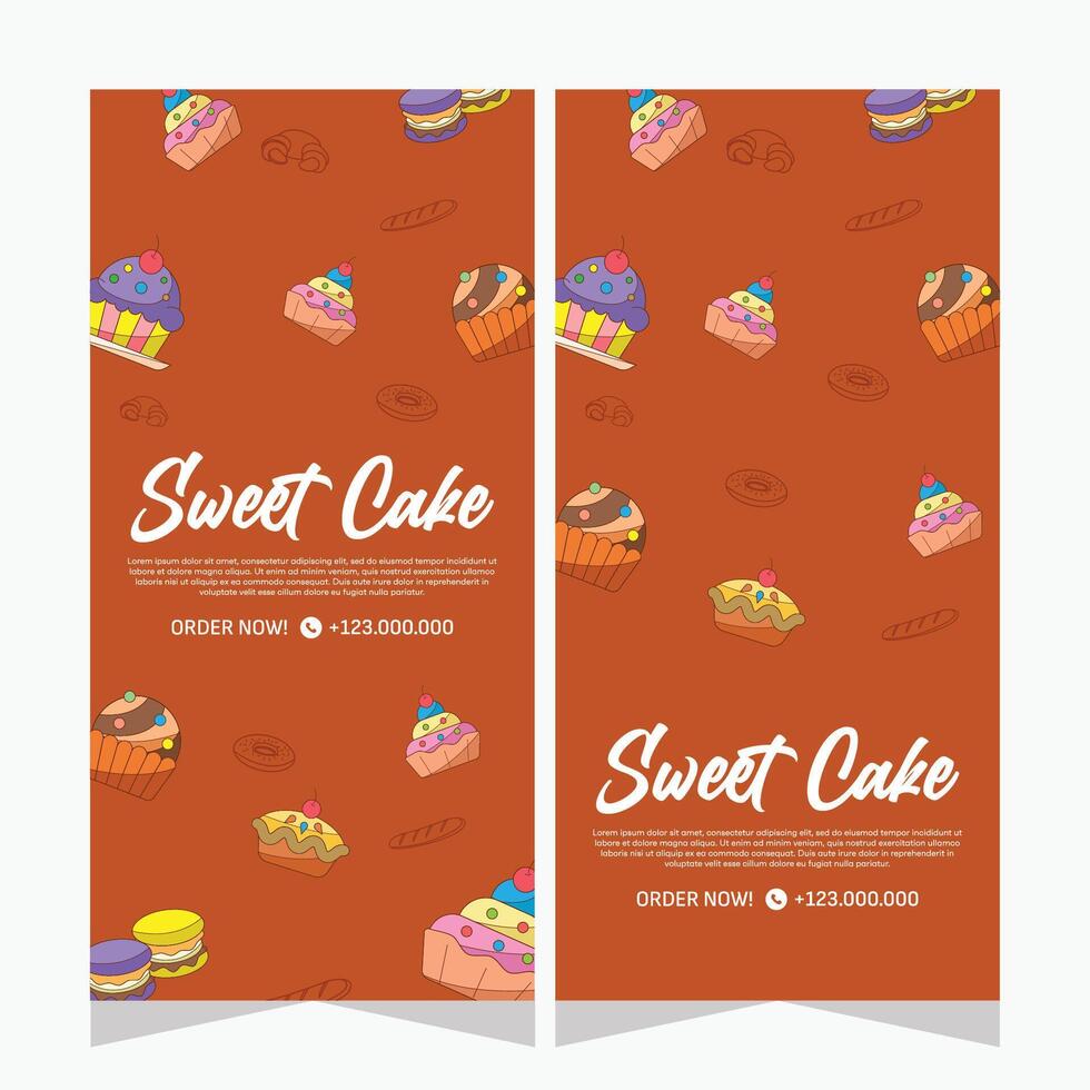 Bakery template vertical banner or history for social media vector