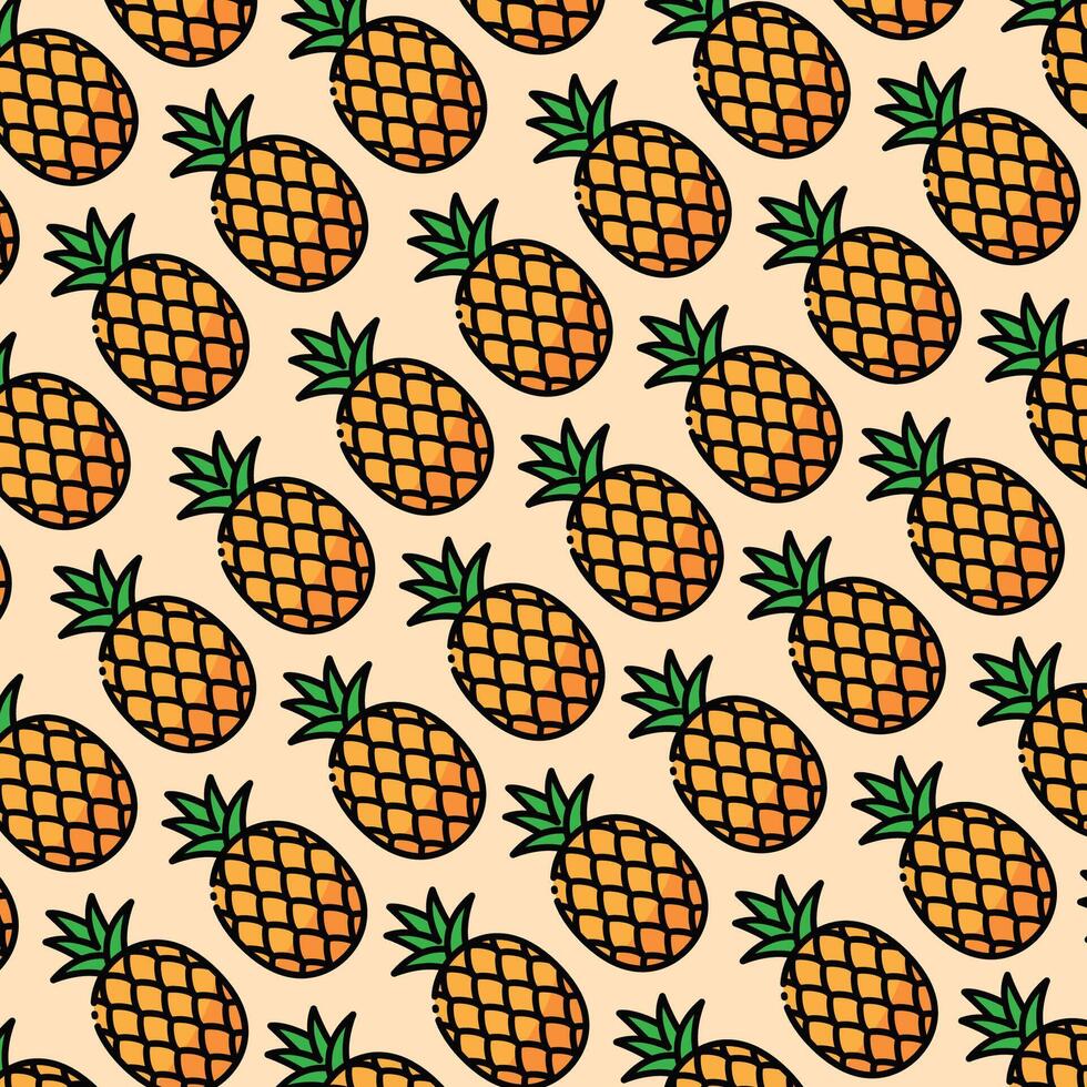 Pineapple pattern design or background vector